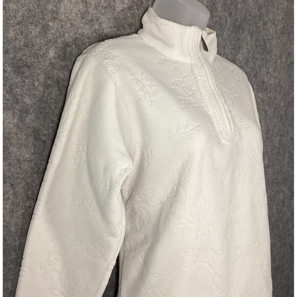 Gear For Sports Women’s Fleece Floral Cream 1/4 Zip Pullover Size Small Golf Top - Picture 10 of 16